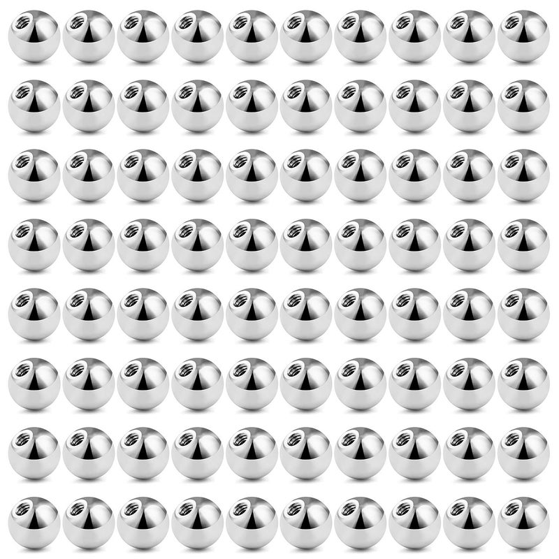 Ftovosyo 80Pcs 316L Surgical Steel Externally Threaded Replacement Balls Piercing Barbell Parts for Body Jewelry 16G 3mm - Image 1